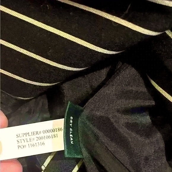 Lauren Ralph Lauren Racing Style Black & Tan Striped Blazer Career Jacket Sz 10 - Picture 5 of 5